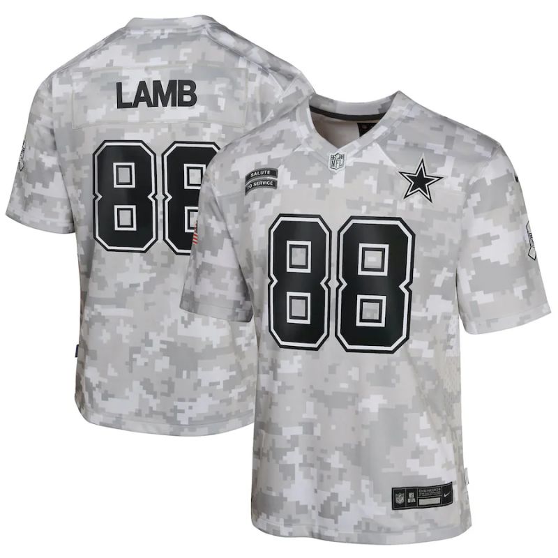 Youth Dallas Cowboys #88 CeeDee Lamb Nike Arctic Camo 2024 Salute to Service Limited NFL Jersey